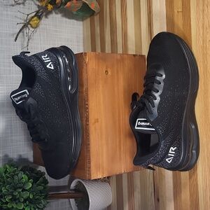 Gannou Air, Black Gray, Athletic Running Shoes